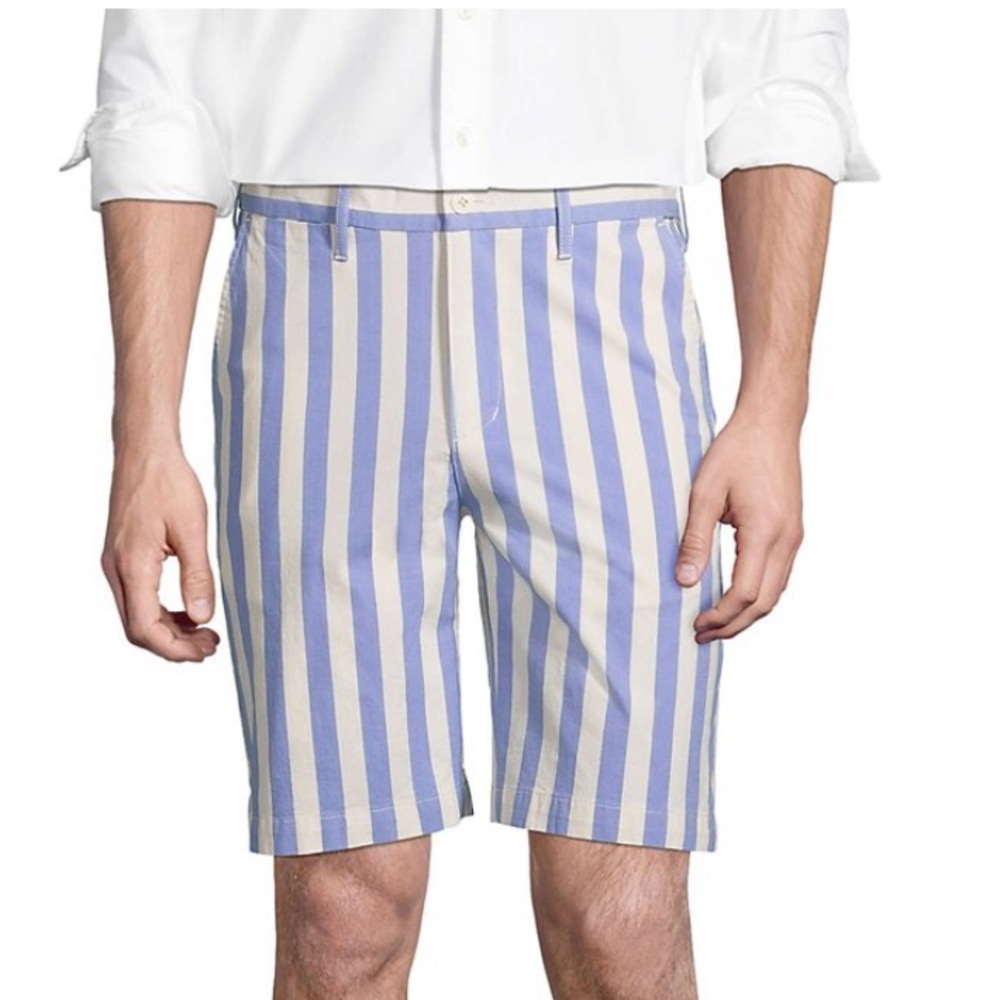 Lands’ End Light French Blue Stripe Five Pocket Shorts Men’s Size 38